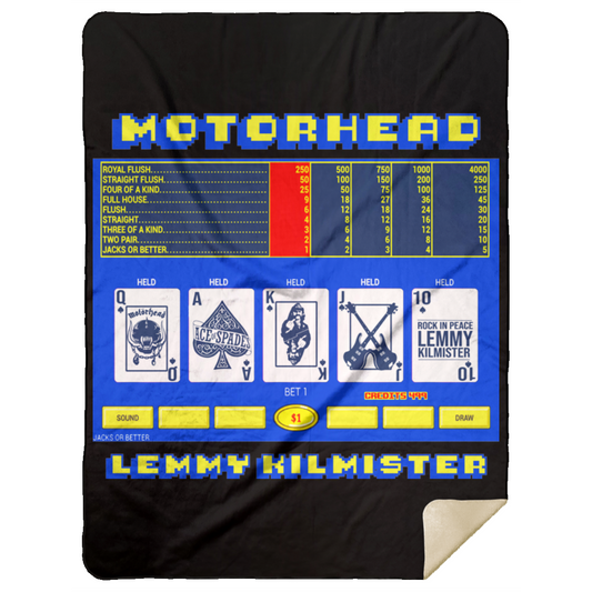 ArtichokeUSA Custom Design. Motorhead's Lemmy Kilmister Tribute. Rock In Peace! Premium Mink Sherpa Blanket 60x80