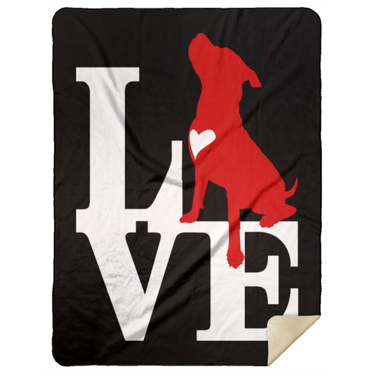 ArtichokeUSA Custom Design. Pitbull Love. Premium Mink Sherpa Blanket 60x80
