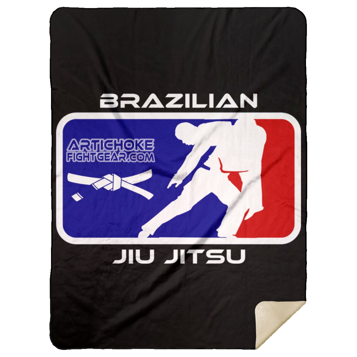 Artichoke Fight Gear Custom Design #4. MLB style BJJ. Premium Mink Sherpa Blanket 60x80