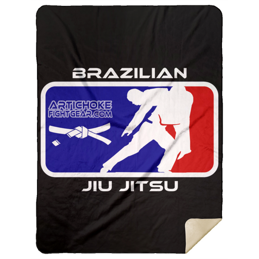 Artichoke Fight Gear Custom Design #4. MLB style BJJ. Premium Mink Sherpa Blanket 60x80