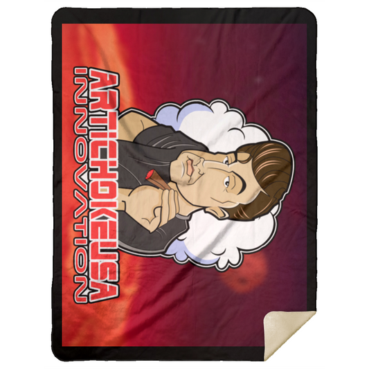 ArtichokeUSA Custom Design. Innovation. Elon Musk Parody Fan Art. Premium Mink Sherpa Blanket 60x80