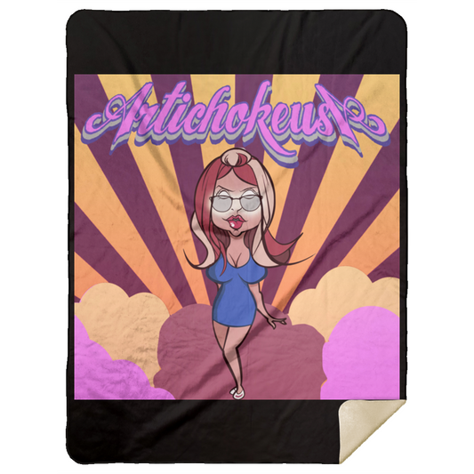 ArtichokeUSA Character and Font Design. Let’s Create Your Own Design Today. Blue Girl. Premium Mink Sherpa Blanket 60x80