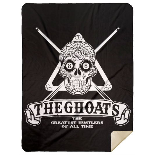 The GHOATS Custom Design #37. Sugar Skull Pool Theme. Mink Sherpa Blanket 60x80