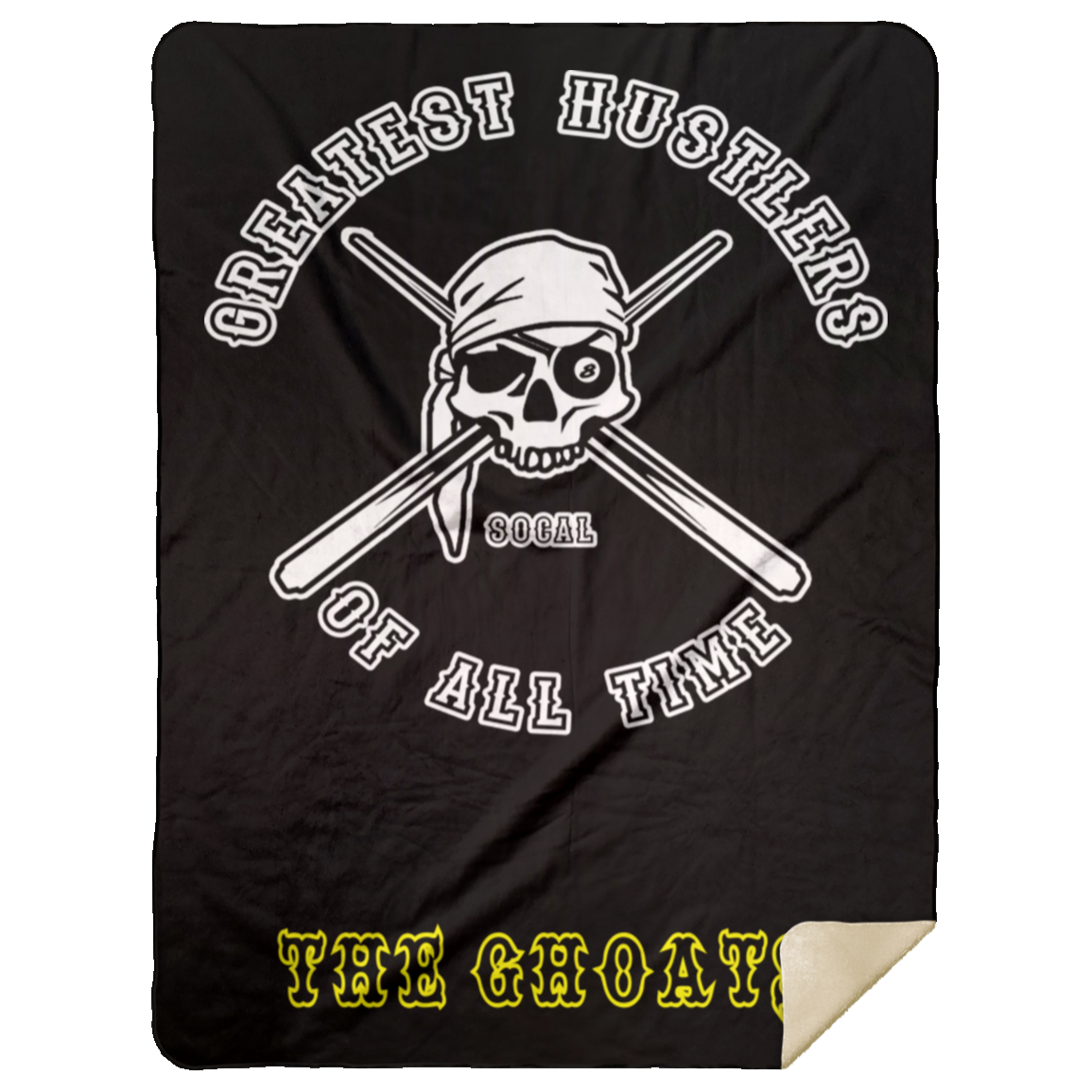 The GHOATS Custom Design. #4 Motorcycle Club Style. Ver 1/2. Mink Sherpa Blanket 60x80