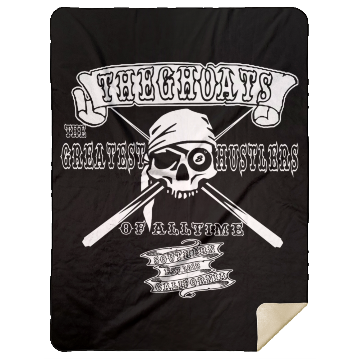 The GHOATS Custom Design. #4 Motorcycle Club Style. Ver 2/2. Mink Sherpa Blanket 60x80