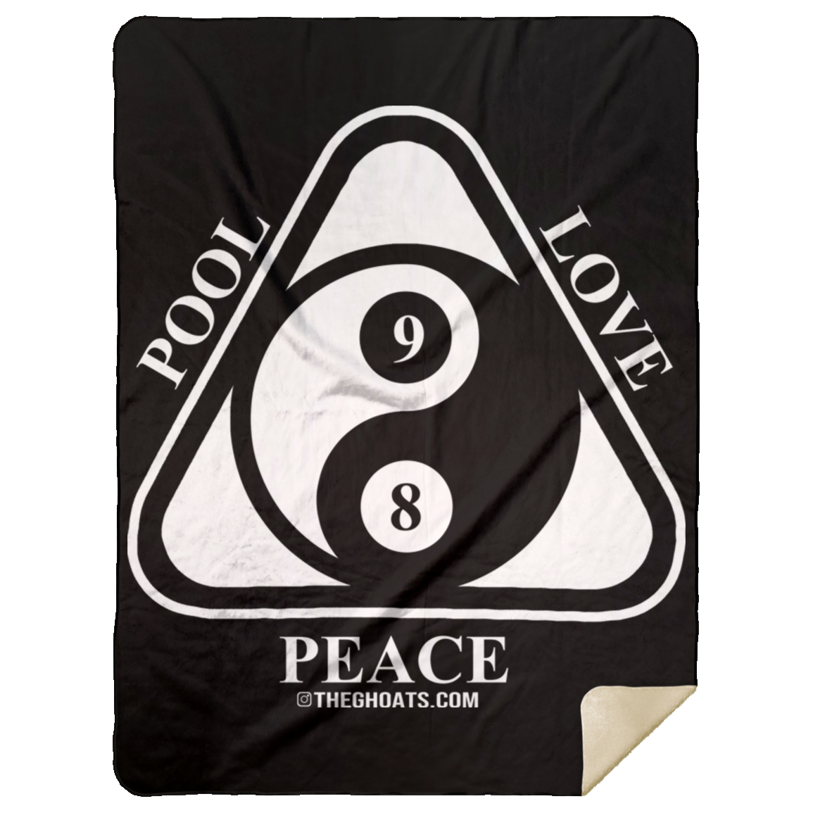 The GHOATS Custom Design #9. Ying Yang. Pool Love Peace. Mink Sherpa Blanket 60x80