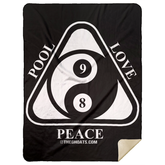 The GHOATS Custom Design #9. Ying Yang. Pool Love Peace. Mink Sherpa Blanket 60x80