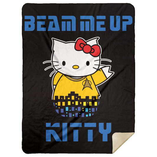 ArtichokeUSA Custom Design. Beam Me Up Kitty. Fan Art / Parody. Premium Mink Sherpa Blanket 60x80