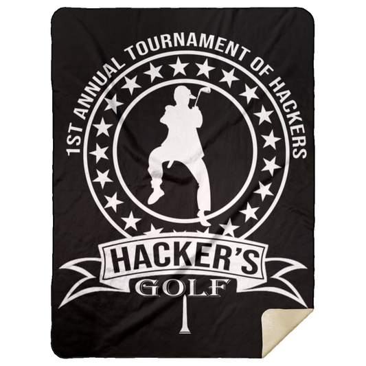 OPG Custom Design #20.1st Annual Hackers Golf Tournament. Men's Edition. Premium Mink Sherpa Blanket 60x80