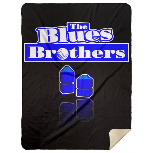 OPG Custom Design #3. Blue Tees Blues Brothers Fan Art. Premium Mink Sherpa Blanket 60x80