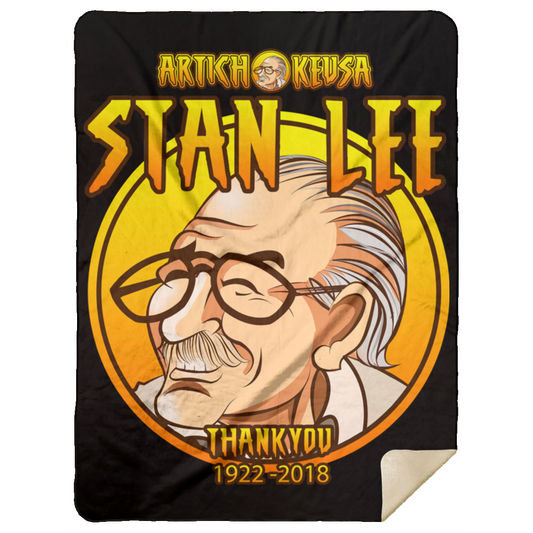 ArtichokeUSA Character and Font design. Stan Lee Thank You Fan Art. Let's Create Your Own Design Today. Premium Mink Sherpa Blanket 60x80