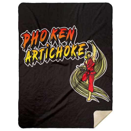 ArtichokeUSA Custom Design. Pho Ken Artichoke. Street Fighter Parody. Gaming. Mink Sherpa Blanket 60x80