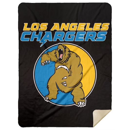 ArtichokeUSA Custom Design. Los Angeles Chargers Fan Art. Mink Sherpa Blanket 60x80