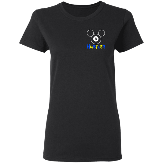 The GHOATS Custom Design #20. Look at the back. Hustle Mouse. Mickey Mouse Fan Art. Ladies' Basic 100% Cotton T-Shirt