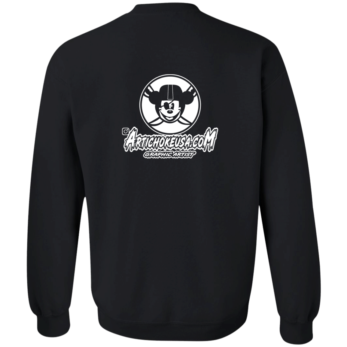 ArtichokeUSA Custom Design. Las Vegas Raiders & Mickey Mouse Mash Up. Fan Art. Parody. Crewneck Pullover Sweatshirt