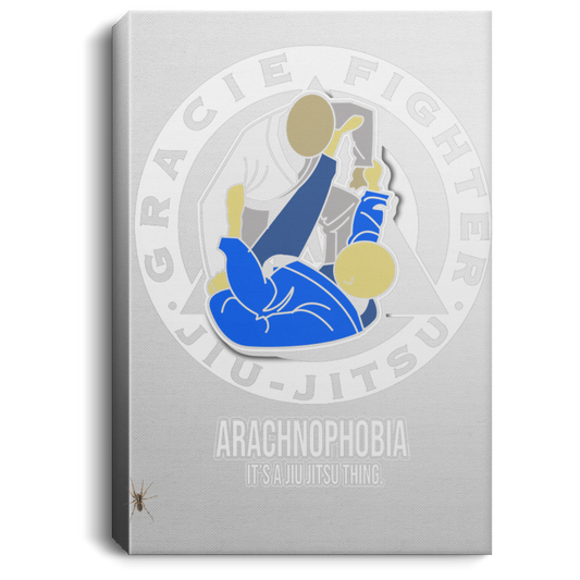 Artichoke Fight Gear Custom Design #1. Arachnophobia: Fear of Spiders. Spider Guard. It's a Jiu Jitsu Thing. Portrait Canvas .75in Frame