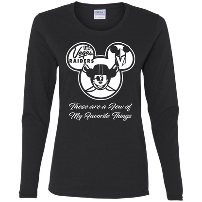 ArtichokeUSA Custom Design. Las Vegas Raiders & Mickey Mouse Mash Up. Fan Art. Parody. Ladies' Cotton LS T-Shirt