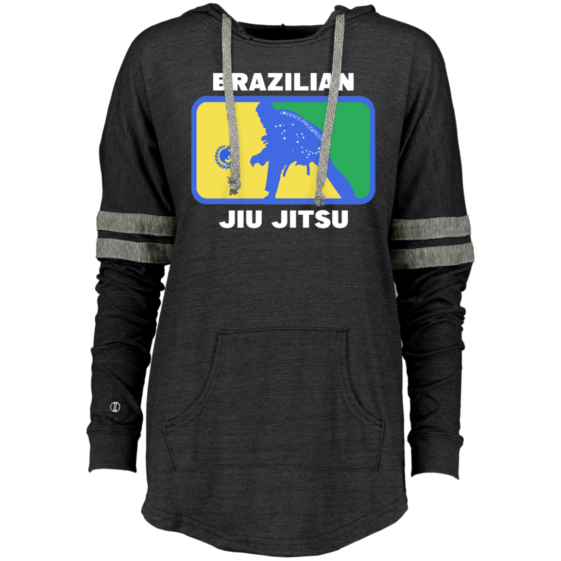 Artichoke Fight Gear Custom Design #5. BJJ MLB Brazil Flag Colors. Parody v2. Ladies Low Key Hoodie