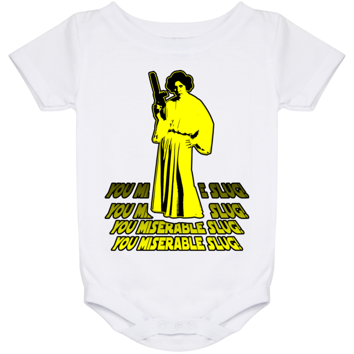 ArtichokeUSA Custom Design. You Miserable Slug. Carrie Fisher Tribute. Star Wars / Blues Brothers Fan Art. Parody. Baby Onesie 24 Month