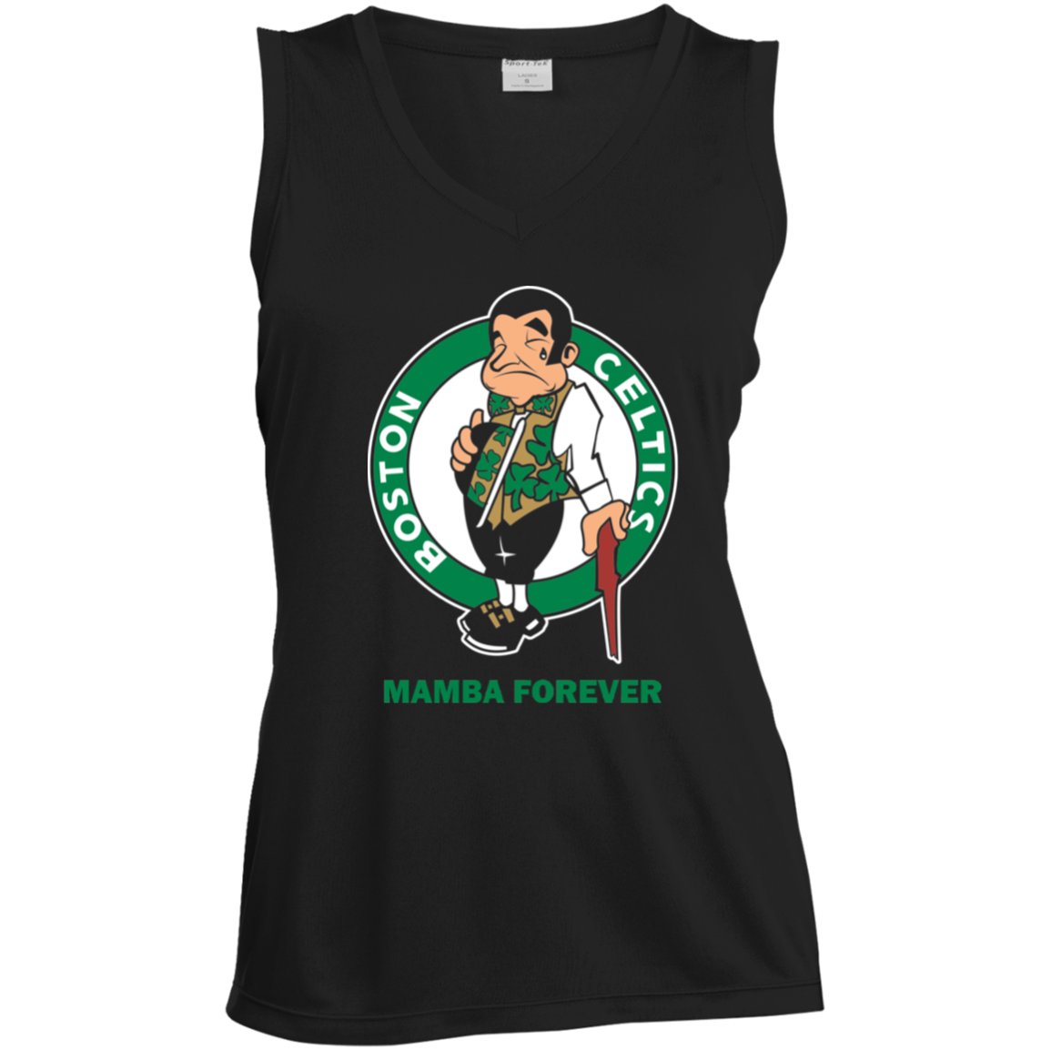 ArtichokeUSA Custom Design. RIP Kobe. Mamba Forever. Celtics / Lakers Fan Art Tribute. Ladies' Sleeveless V-Neck