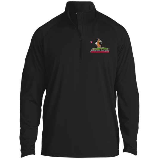 Custom Design #15. Golf Southern California with Yogi Fan Art. 1/2 Zip Raglan Performance Pullover