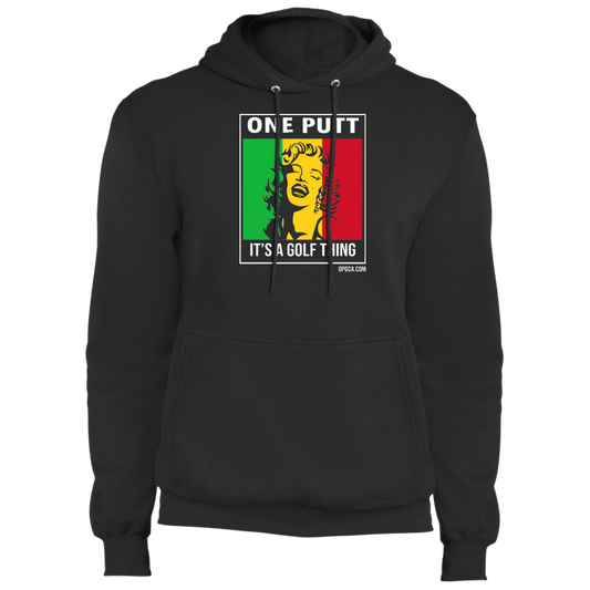 OPG Custom Design #22. One Putt / One Love Parody with Fan Art. Female Edition. Fleece Pullover Hoodie
