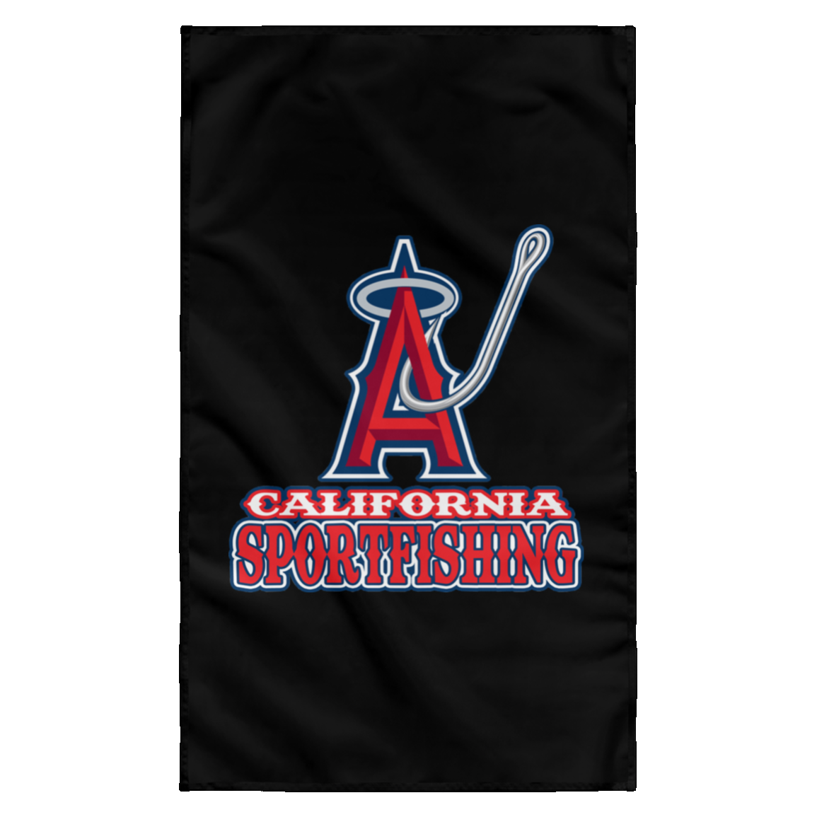 ArtichokeUSA Custom Design #4. California Anglers.California Sportsfishing. Angels of Anaheim from Orange County in California Parody. Sublimated Wall Flag