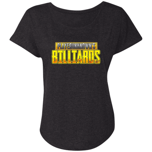 The GHOATS Custom Design. #27 PlayerUnknown's Billiards. PUBG Parody. Ladies' Triblend Dolman Sleeve