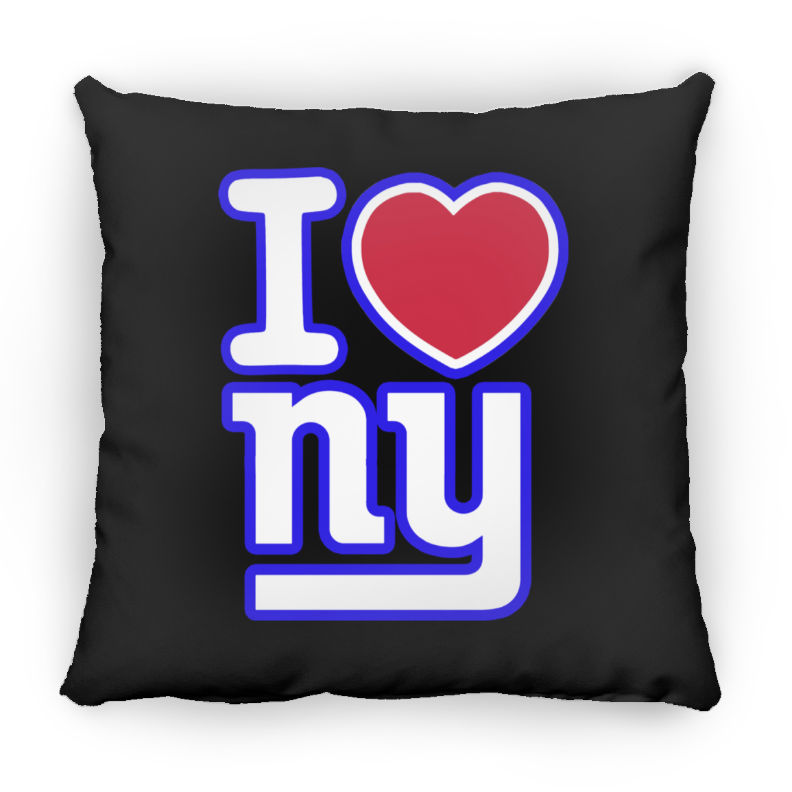 ArtichokeUSA Custom Design. I heart New York Giants. NY Giants Football Fan Art. Square Pillow 18x18