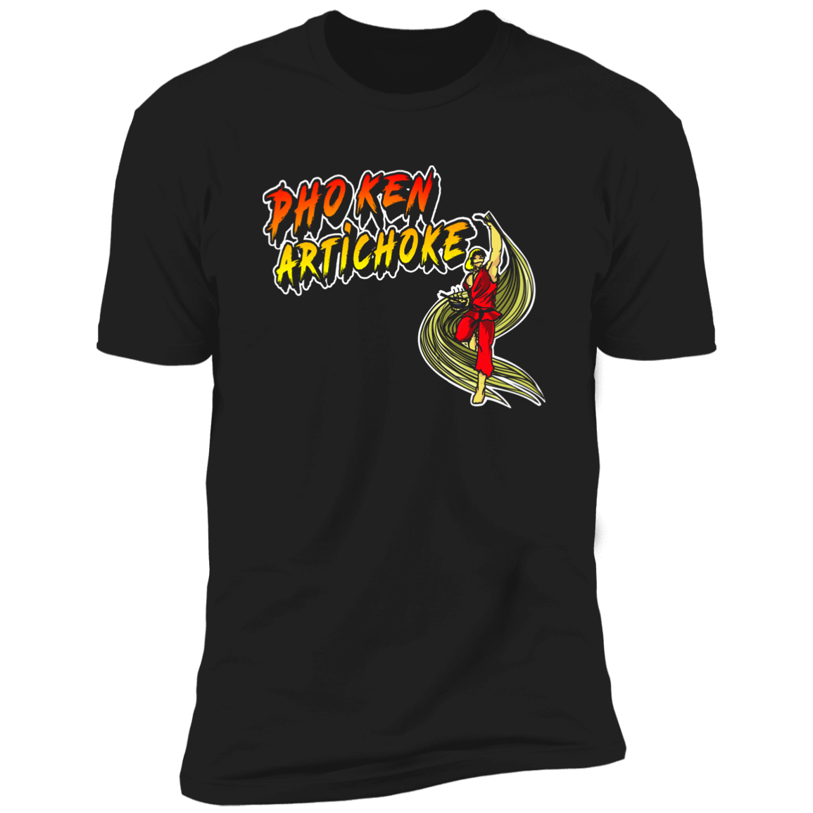 ArtichokeUSA Custom Design. Pho Ken Artichoke. Street Fighter Parody. Gaming. Men's Premium Short Sleeve T-Shirt