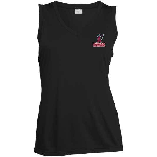 ArtichokeUSA Custom Design. Anglers. Southern California Sports Fishing. Los Angeles Angels Parody. Ladies' Sleeveless V-Neck