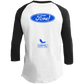 OPG Custom Design #11. Fore! Ford Parody. 3/4 Raglan Sleeve Shirt 100% Ringspun Combed Cotton