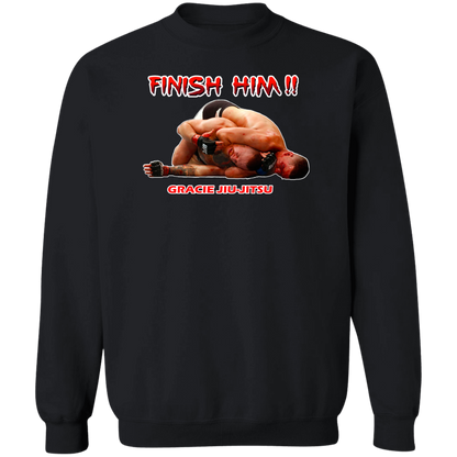 Artichoke Fight Gear Custom Design #8. Finish Him! Crewneck Pullover Sweatshirt