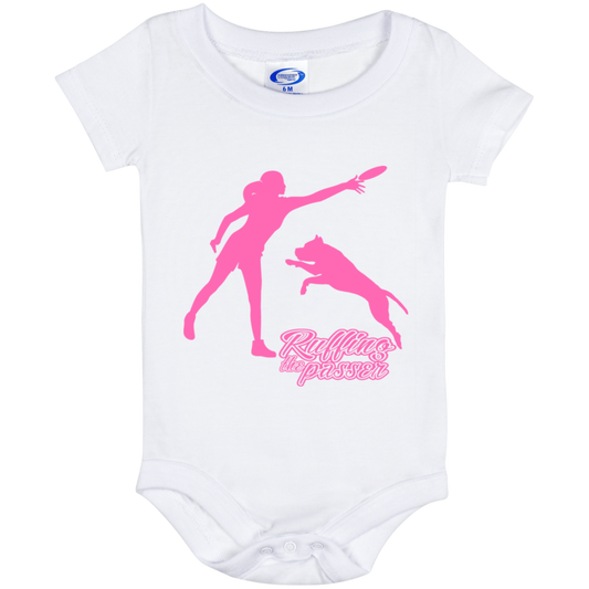 ArtichokeUSA Custom Design. Ruffing the Passer. Pitbull Edition. Female Version. Baby Onesie 6 Month