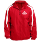 Embroidered Fleece Lined Colorblocked Hooded Jacket