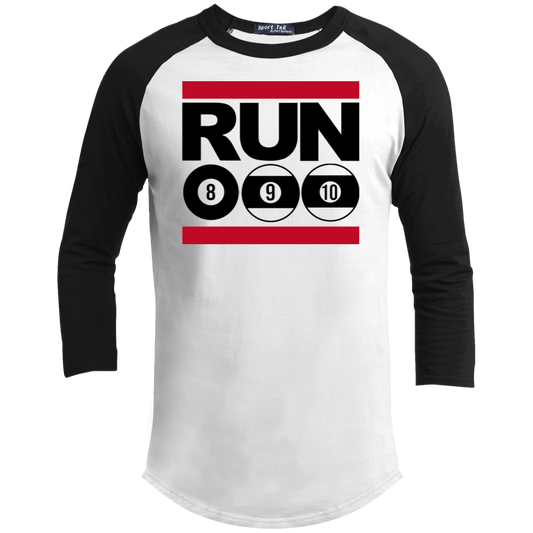 The GHOATS Custom Design. #29 run 8 9 10 ball. Youth 3/4 Raglan Sleeve Shirt