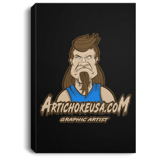 ArtichokeUSA Character and Font design. Let's Create Your Own Team Design Today. Mullet Mike. Portrait Canvas .75in Frame