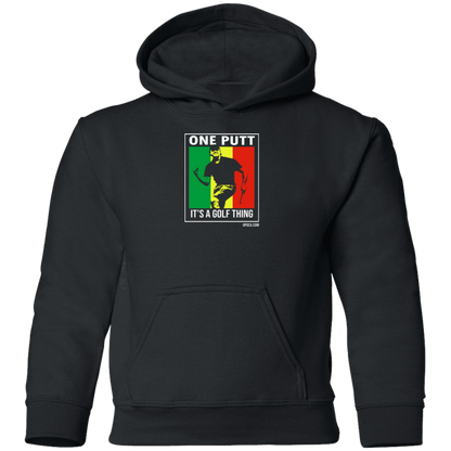 OPG Custom Design #22. One Putt / One Love Parody with Fan Art. Male Edition. Youth Pullover Hoodie