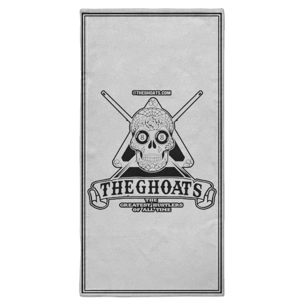 The GHOATS Custom Design #37. Sugar Skull Pool Theme. Towel - 15x30