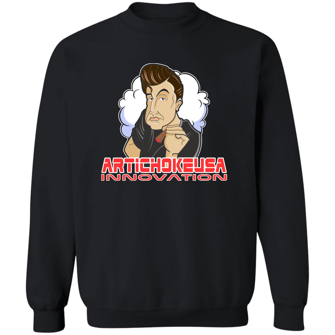 ArtichokeUSA Custom Design. Innovation. Elon Musk Parody Fan Art. Crewneck Pullover Sweatshirt