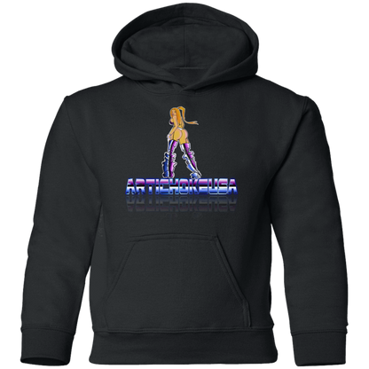 ArtichokeUSA Character and Font design. Let's Create Your Own Team Design Today. Dama de Croma. Youth Hoodie