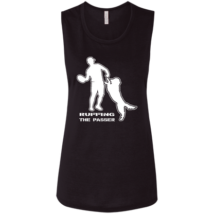 ArtichokeUSA Custom Design. Ruffing the Passer. Golden Lab Edition. Ladies' Flowy Muscle Tank