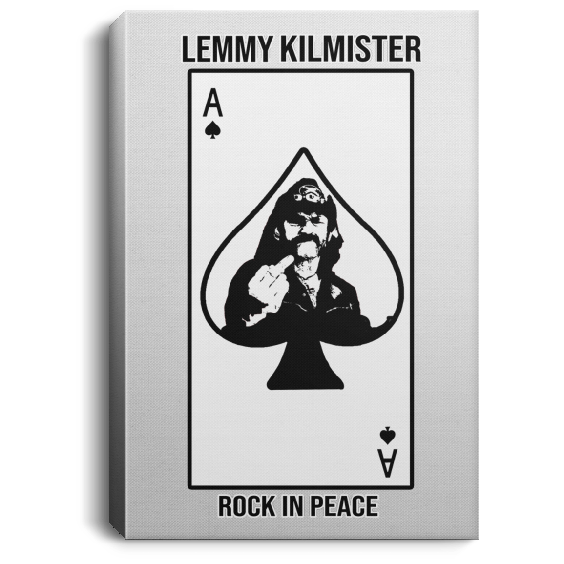 ArtichokeUSA Custom Design #59. Motorhead's Lemmy Kilmister Tribute. RIP. Rock In Peace.  Portrait Canvas .75in Frame