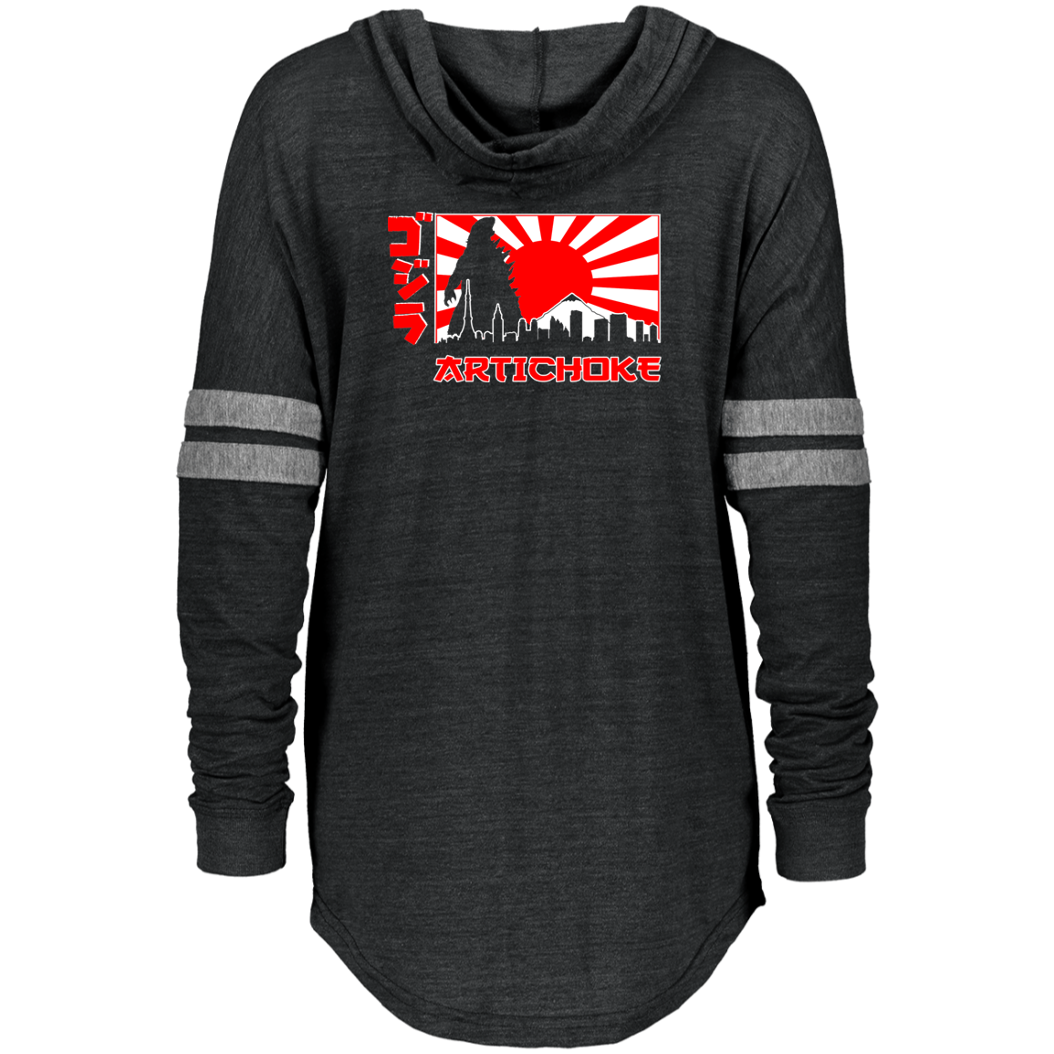 ArtichokeUSA Custom Design. Fan Art Mechagodzilla/Godzilla. Ladies' Hooded Low Key Pullover
