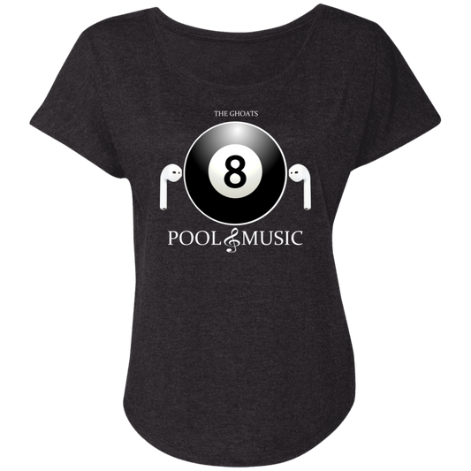 The GHOATS Custom Design. #19 Pool & Music. Ladies' Triblend Dolman Sleeve