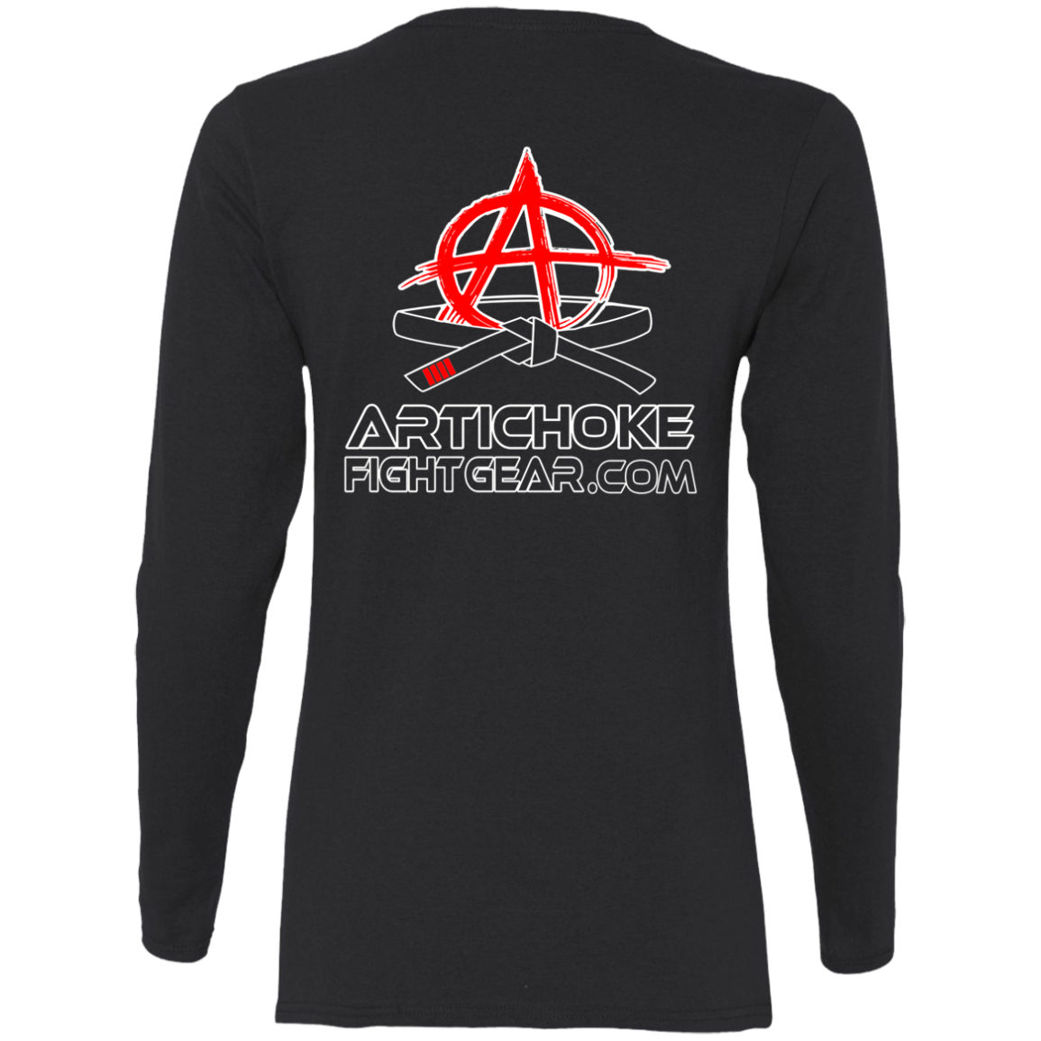 Artichoke Fight Gear Custom Design #19. Sticks and Stones. Ladies' 100% Pre-Shrunk Cotton Long Sleeve