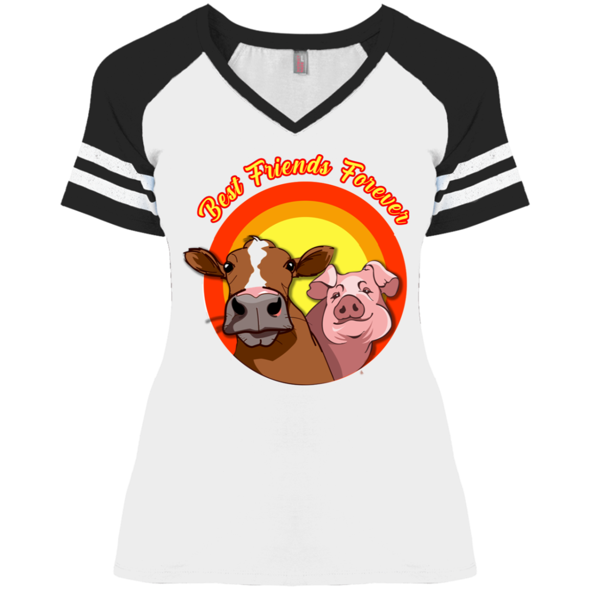 ArtichokeUSA Custom Design. Best Friends Forever. Bacon Cheese Burger. Ladies' Game V-Neck T-Shirt