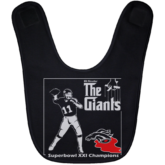 ArtichokeUSA Custom Design. Godfather Simms. NY Giants Superbowl XXI Champions. Baby Bib