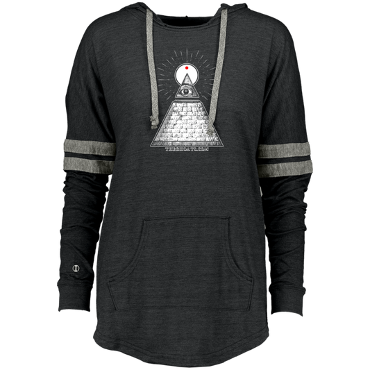The GHOATS custom design #10. All Seeing Eye. Ladies Hooded Low Key Pullover