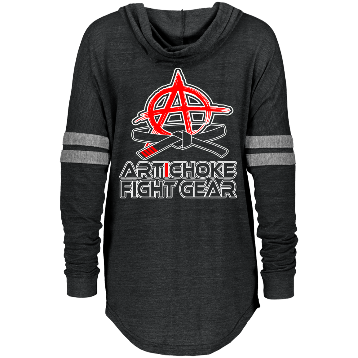 Artichoke Fight Gear Custom Design #16. Sticks And Stones May Break My Bones But Words Can Get You Choked Out. Gracie Fighter. BJJ. Ladies Low Key Hoodie
